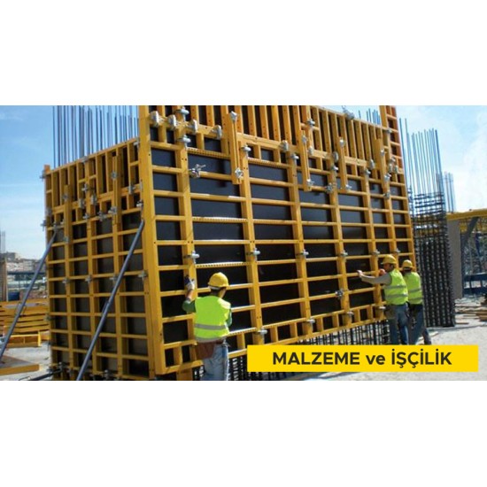 Plywood ile düz yüzeyli betonarme kalıbı yapılması (Malzeme Dahil)