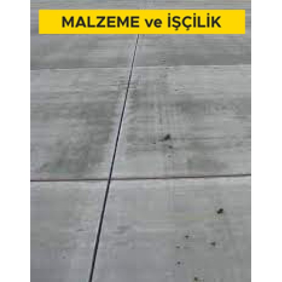 Saha betonu ve beton yollarda büzülme derzi yapılması (Malzeme Dahil)