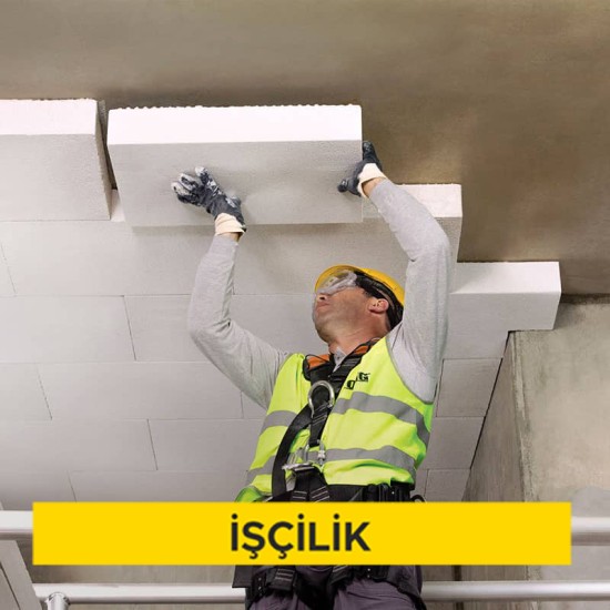 10 cm kalınlığındaki teçhizatsız gazbeton izolasyon plakları ile çatı ve döşemelerde ısı yalıtımı yapılması (2,50 N/mm² ve 400 kg/m³) (Malzeme Hariç) (İşçilik)