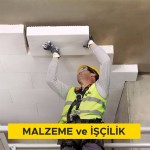10 cm kalınlığındaki teçhizatsız gazbeton izolasyon plakları ile çatı ve döşemelerde ısı yalıtımı yapılması (2,50 N/mm² ve 400 kg/m³) (Malzeme Dahil)
