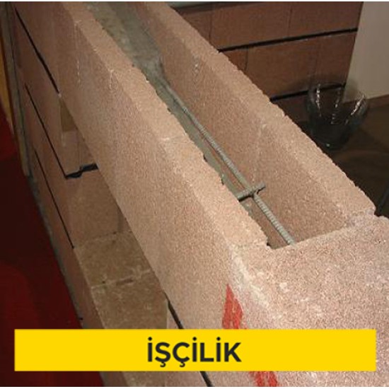 10 cm kalınlığındaki teçhizatlı bimsbeton lento temini ve yerine konulması (Malzeme Hariç) (İşçilik)