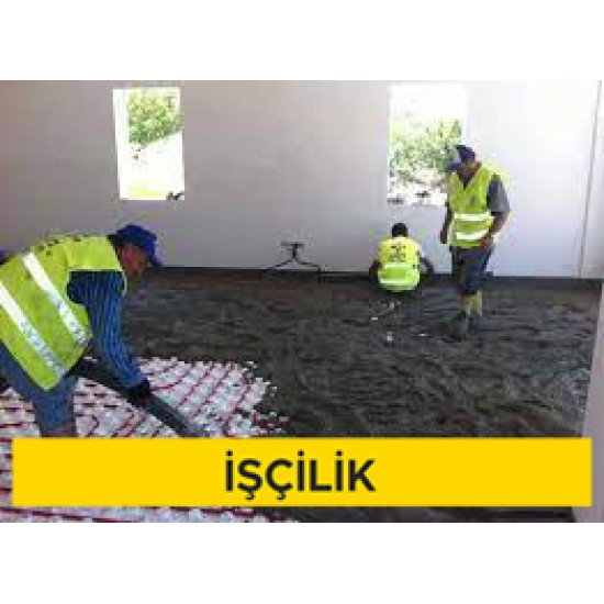 Harç içine karışan maddelerle yalıtım şapı yapılması (hızlı priz alan su geçirimsizlik katkısı ile) (Malzeme Hariç) (İşçilik)