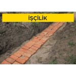 Yer altı kablo kanalı için (bir adet alçak gerilim kablolu ve bir adet yüksek gerilim kablolu) kum ve harman tuğlası serilmesi (Tip-B) (Malzeme Hariç) (İşçilik)