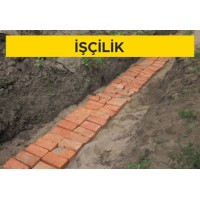 Yer altı kablo kanalı için (tek kablolu) kum ve harman tuğlası serilmesi (Tip-A) (Malzeme Hariç) (İşçilik)