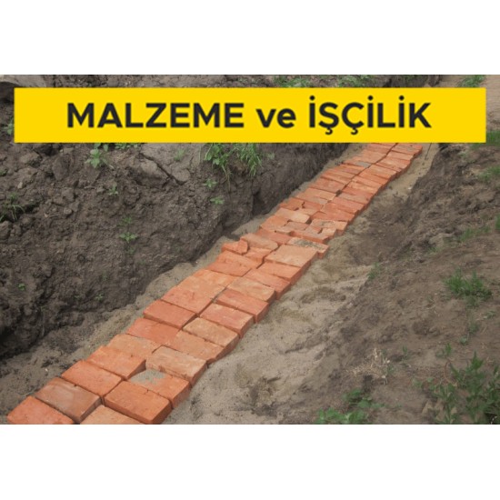 Yer altı kablo kanalı için (üç adet alçak gerilim kablolu) kum ve harman tuğlası serilmesi (Tip- C) (Malzeme Dahil)