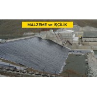 1,5 mm kalınlıkta, LDPE esaslı, (düz tip yada sinyal tabakalı) jeomembran ile su yalıtımı yapılması (Malzeme Dahil)