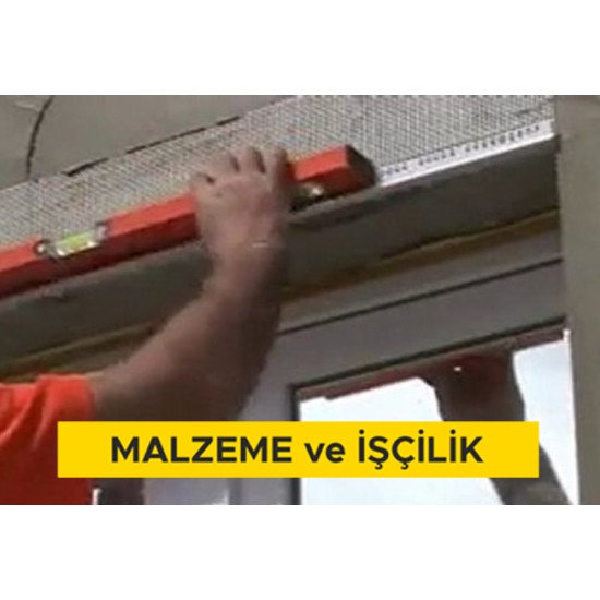 PVC damlalıklı köşe profilinin (fileli) temini ve yerine tespiti (Malzeme Dahil)