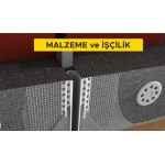 3 cm ile 5 cm (5 cm dahil) arası dilatasyon açıklıkları için kauçuk nem bariyerli pvc esaslı dilatasyon profilinin (fileli) temini ve yerine tespit edilmesi (Malzeme Dahil)