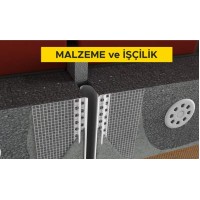 3 cm ile 5 cm (5 cm dahil) arası dilatasyon açıklıkları için kauçuk nem bariyerli pvc esaslı dilatasyon profilinin (fileli) temini ve yerine tespit edilmesi (Malzeme Dahil)