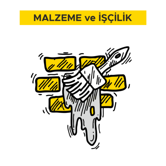 Her genişlikte kargir duvar üzerine mozayik kaplı beton harpuşta yapılması (beyaz çimentolu) (Malzeme Dahil)