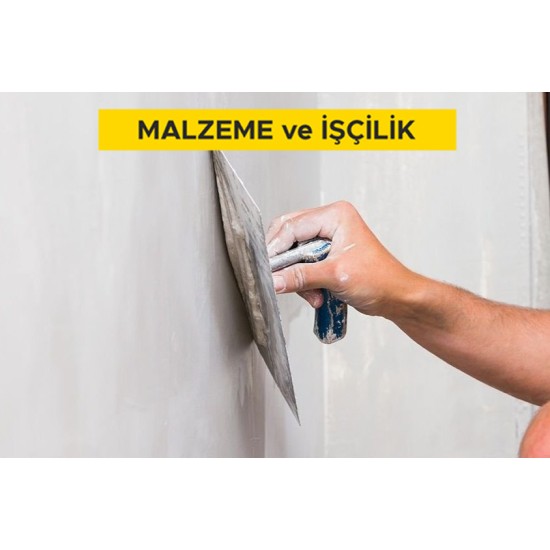 Saten perdah alçısı ve perlitli sıva alçısı karışımı ile düzeltme sıvası yapılması(5mm kalınlığında) (Malzeme Dahil)