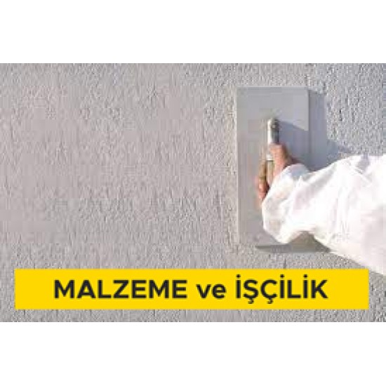 Hazır (fabrikasyon) kaba/ince sıva harcı (TI, WI, CSII) ile iç veya dış yüzeylere 3 cm kalınlıkta sıva yapılması (Malzeme Dahil)