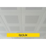 30x30cm ebadında 0,50mm kalınlığında minimum 20 mikron elektrostatik toz boyalı (polyester esaslı) arka yüzü akustik kumaş kaplı delikli alümünyum plakadan (EN AW 3000 serisi) gizli taşıyıcılı sistem asma tavan yapılması (Malzeme Hariç) (İşçilik) 30x30cm ebadında 0,50mm kalınlığında minimum 20 mikron elektrostatik toz boyalı (polyester esaslı) arka yüzü akustik kumaş kaplı delikli alümünyum plakadan (EN AW 3000 serisi) gizli taşıyıcılı sistem asma tavan yapılması (Malzeme Hariç) (İşçilik)