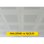 30x30cm ebadında 0,50mm kalınlığında minimum 20 mikron elektrostatik toz boyalı (polyester esaslı) arka yüzü akustik kumaş kaplı delikli alümünyum plakadan (EN AW 3000 serisi) gizli taşıyıcılı sistem asma tavan yapılması (Malzeme Dahil) 30x30cm ebadında 0,50mm kalınlığında minimum 20 mikron elektrostatik toz boyalı (polyester esaslı) arka yüzü akustik kumaş kaplı delikli alümünyum plakadan (EN AW 3000 serisi) gizli taşıyıcılı sistem asma tavan yapılması (Malzeme Dahil)
