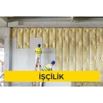 Alçı levhalar ile tek iskeletli bölme duvar yapılması (Duvar C 50 profil - 40 cm aks aralığı) (her iki yüzünde tek kat 12,5 mm su emme oranı azaltılmış alçı levha ile) (Malzeme Hariç) (İşçilik)