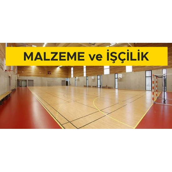 Çimento esaslı kendiliğinden yerleşen (self leveling) harç ile ortalama 2 mm kalınlıkta zemin tesviyesi yapılması ve üzerine PVC esaslı spor zemin malzemeleri ile kapalı spor zeminlerde döşeme kaplaması yapılması (P2) (Malzeme Dahil)