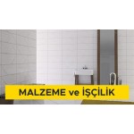 15 x 60 cm anma ebatlarında, her türlü desen ve yüzey özelliğinde, I.kalite, beyaz, sırlı porselen karo ile 3 mm derz aralıklı duvar ve cephe kaplaması yapılması (karo yapıştırıcısı ile) (Malzeme Dahil)