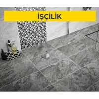 30 x 60 cm anma ebatlarında, her türlü desen ve yüzey özelliğinde, I.kalite, renkli, sırlı porselen karo ile 3 mm derz aralıklı döşeme kaplaması yapılması (karo yapıştırıcısı ile) (Malzeme Hariç) (İşçilik)