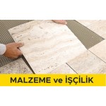 40 x 40 cm anma ebatlarında, her türlü renk, desen ve yüzey özelliğinde, I.kalite, mat, sırsız porselen karo ile 3 mm derz aralıklı döşeme kaplaması yapılması (karo yapıştırıcısı ile) (Malzeme Dahil)