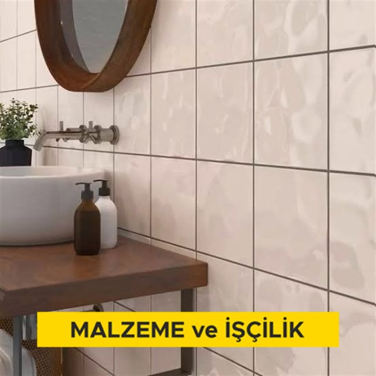 20 x 20 cm anma ebatlarında, rektifiyeli, her türlü renk, desen ve yüzey özelliğinde, I.kalite, parlak, sırsız porselen karo ile 3 mm derz aralıklı duvar ve cephe kaplaması yapılması (karo yapıştırıcısı ile) (Malzeme Dahil)