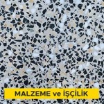 Mermer agregalı betondan yapılmış hazır, teçhizatlı, (L) şeklinde levha ile denizlik, parapet veya harpuşta yapılması (her türlü yüzey işlemli) (Malzeme Dahil)
