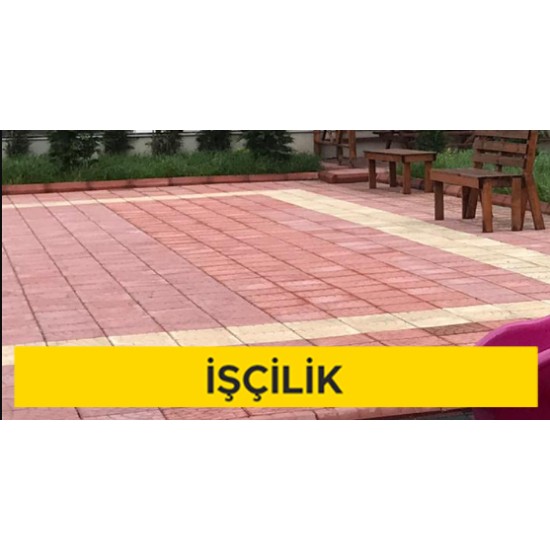 Karosiman terrazo karo ile dış mekan döşeme kaplaması yapılması (Kırılma Dayanımı Şartları (Sınıf 3) Eğilme dayanımı minimum 4,0 Mpa Aşınma direnç sınıfı (4-I), Yüzey alanı ? 1600 cm², yivli-yivsiz, her renkte) (Malzeme Hariç) (İşçilik)