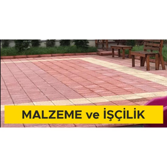 Karosiman terrazo karo ile dış mekan döşeme kaplaması yapılması (Kırılma Dayanımı Şartları (Sınıf 3) Eğilme dayanımı minimum 4,0 Mpa Aşınma direnç sınıfı (4-I), 1600 < Yüzey Alanı ? 3600 cm², yivli-yivsiz, her renkte) (Malzeme Dahil)