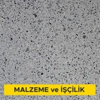 Granit agregalı betondan yapılmış hazır, teçhizatlı, düz levha ile denizlik, parapet veya harpuşta yapılması (her türlü yüzey işlemli) (Malzeme Dahil)