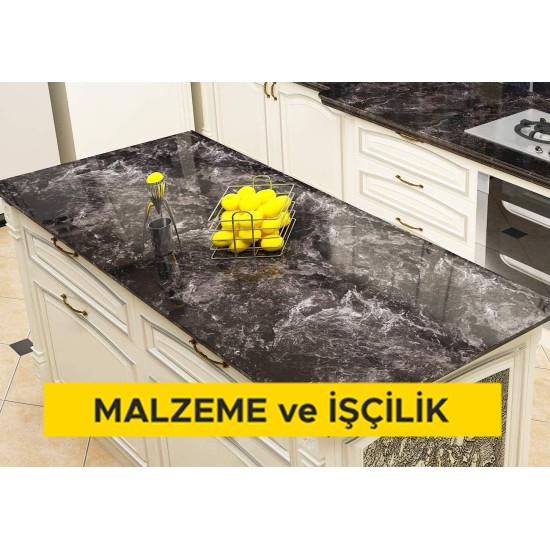 3 cm kalınlığındaki renkli mermer ile tezgah üstü kaplaması yapılması (Malzeme Dahil)