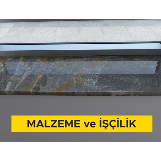 3 cm kalınlığında renkli mermer levha ile dış denizlik yapılması (3cmx30-40- 50cmxserbest boy) (honlu ve cilalı hariç her türlü yüzey işlemli) (Malzeme Dahil)