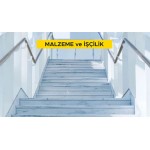 Beyaz mermer levha ile merdiven basamağı kaplaması yapılması (basamak 3 cm, rıht 2 cm kalınlığında) (honlu ve cilalı hariç her türlü yüzey işlemli) (Malzeme Dahil)