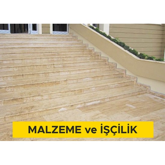 3 cm kalınlığında açık renkli traverten levha ile parapet yapılması (3cmx30-40- 50cmxserbest boy) (honlu veya cilalı) (Malzeme Dahil)