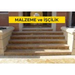 3 cm kalınlığında koyu renkli traverten levha ile harpuşta yapılması (3cmx30-40- 50cmxserbest boy) (honlu veya cilalı) (Malzeme Dahil)