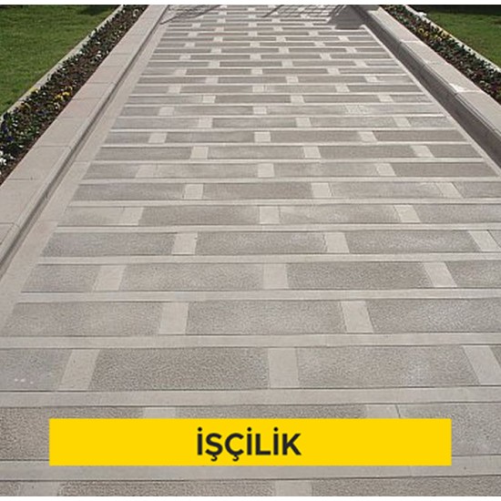 Andezit plaklar ile merdiven basamağı kaplaması yapılması (B:6 cm, R:4 cm) (Malzeme Hariç) (İşçilik)