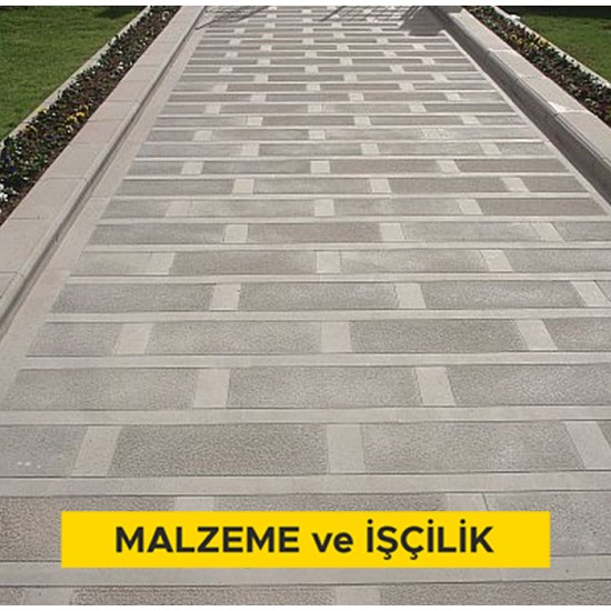 Andezit plaklar ile merdiven basamağı kaplaması yapılması (B:6 cm, R:4 cm) (Malzeme Dahil)