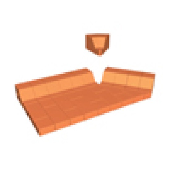 Çenesizler Toprak - Kiremit Tuğla - Bordür Tuğla İnce İç Dönüş İki Parça - 210 x 125 x 100 mm Ebatlarında