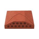 Çenesizler Toprak - Kiremit Tuğla - Büyük Harpuşta Tepesi Kesik Bitiş - 301 x 301 x 105 mm Ebatlarında Pres Tuğla