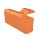 Çenesizler Toprak - Kiremit Tuğla - Büyük Harpuşta Tepesi Kesik Bitiş - 301 x 301 x 105 mm Ebatlarında Pres Tuğla