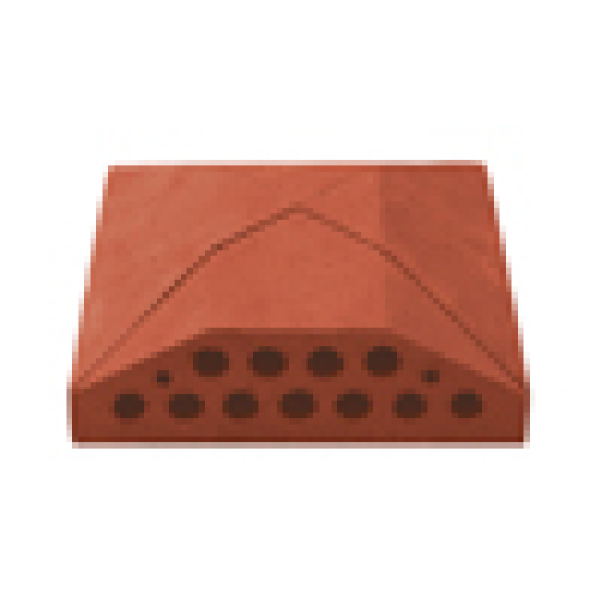 Çenesizler Toprak - Kiremit Tuğla - Büyük Harpuşta Tepesi Kesik Bitiş - 301 x 301 x 105 mm Ebatlarında Pres Tuğla