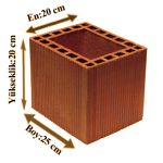 Çetin Tuğla - 250 x 200 x 200 mm Ebatlarında Kare Baca Tuğlası
