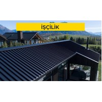 0,50 mm kalınlıkta trapezoidal boyalı sac ile çatı örtüsü yapılması (Malzeme Hariç) (İşçilik)