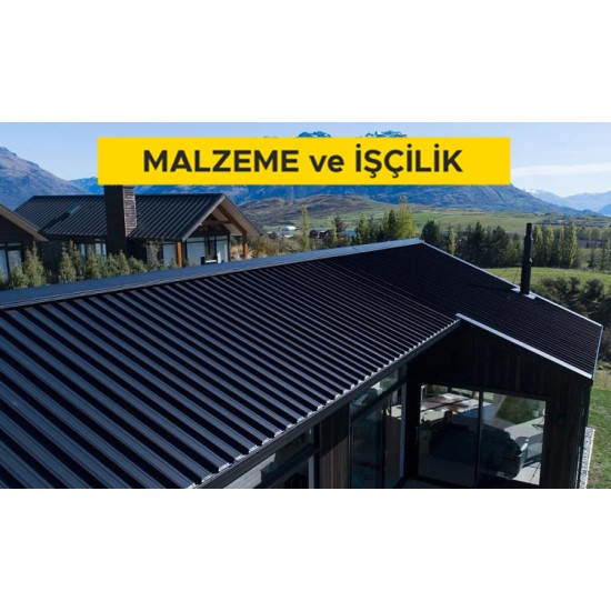 0,50 mm kalınlıkta trapezoidal boyalı sac ile çatı örtüsü yapılması (Malzeme Dahil)