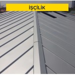 Ahsap çatı üzerine 0.50 mm kalınlıkta sıcak daldırma galvanizli düz sac ile çatı örtüsü yapılması. (Malzeme Hariç) (İşçilik)
