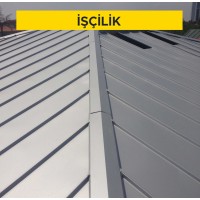 Ahsap çatı üzerine 0.50 mm kalınlıkta sıcak daldırma galvanizli düz sac ile çatı örtüsü yapılması. (Malzeme Hariç) (İşçilik)
