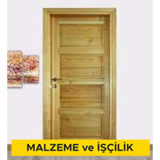 Ahşaptan masif tablalı iç kapı kanadı yapılması ve yerine konulması (Malzeme Dahil)