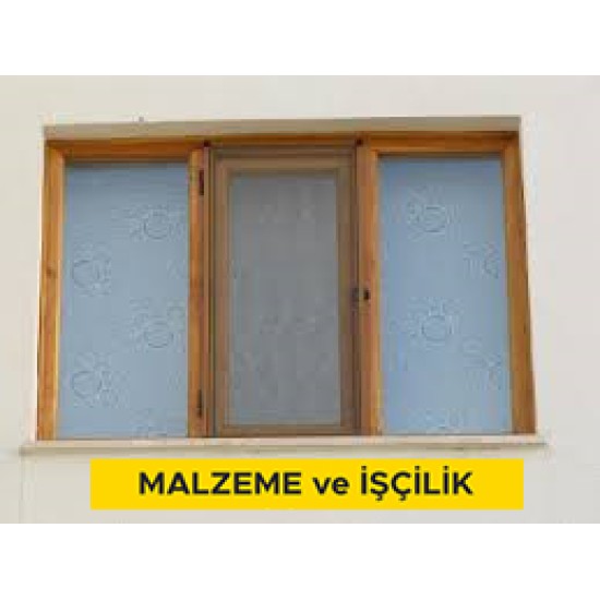 Pvc çerçeveli, plastik telden sineklik yapılması ve yerine konulması (takılır- sökülür) (Malzeme Dahil)