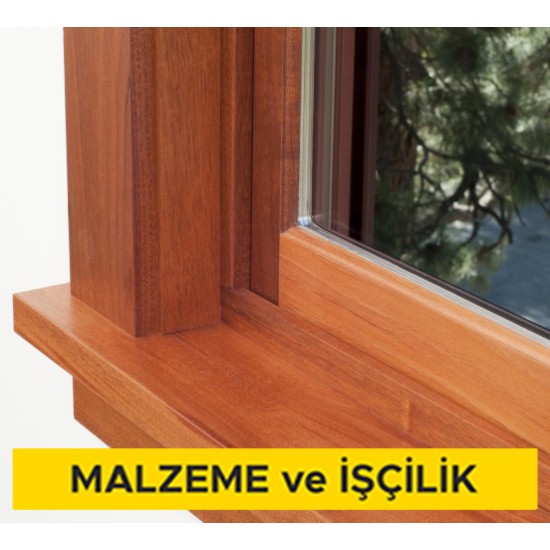 Ahşap doğramaya çıta ile 3+3 mm kalınlıkta 16 mm ara boşluklu çift camlı pencere ünitesi takılması (Malzeme Dahil)