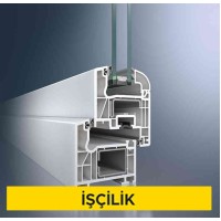 PVC ve alüminyum doğramaya profil ile 4+6 mm kalınlıkta 16 mm ara boşluklu ilk camı ısı kontrol kaplamalı çift camlı pencere ünitesi takılması (Malzeme Hariç) (İşçilik)