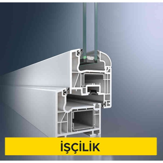 PVC ve alüminyum doğramaya profil ile 4+4 mm kalınlıkta 12 mm ara boşluklu çift camlı pencere ünitesi takılması (Malzeme Hariç) (İşçilik)