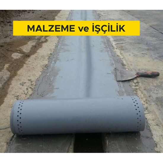 30 cm genislikte, min. 1 mm kalınlıkta dilatasyon yalıtım bantları ile dilatasyonlarda su yalıtımı yapılması (Malzeme Dahil)